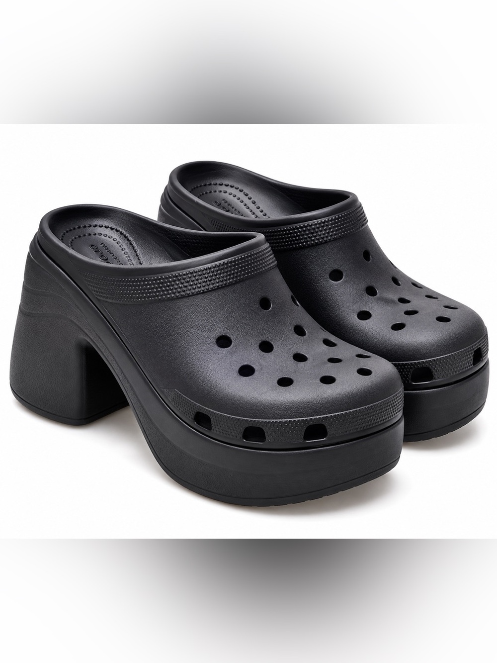 Crocs Siren Clog Black Platform Heels M6/W8 New With Tags